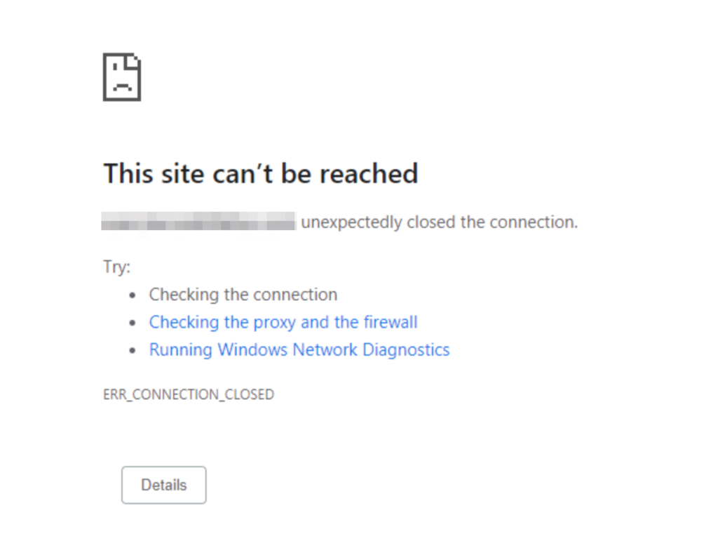 This site can't be reached, ssl problem